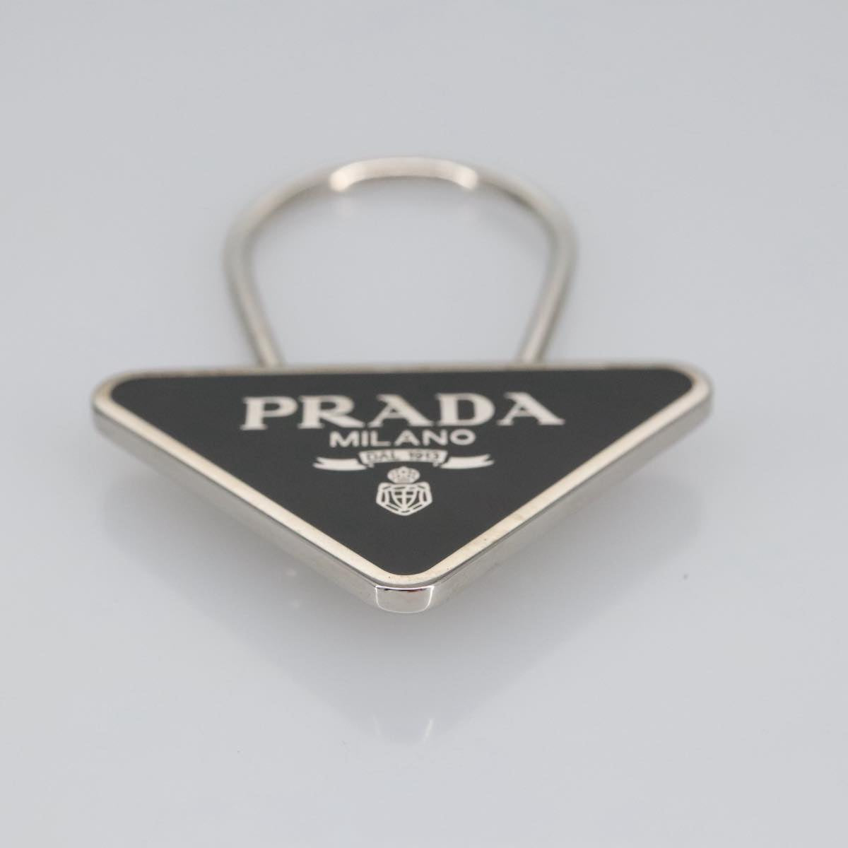 PRADA Key Ring metal Black Auth am7227