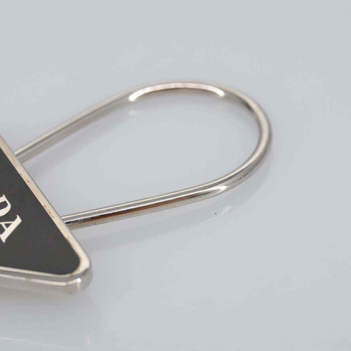 PRADA Key Ring metal Black Auth am7227