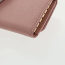 PRADA Key Case Safiano leather Pink Auth am7245-16