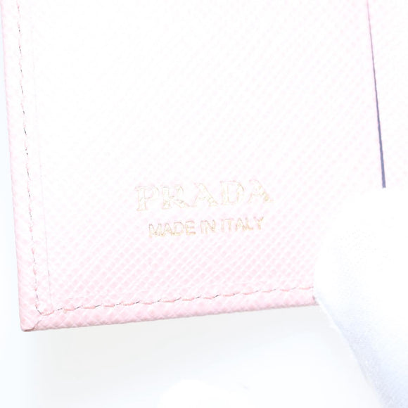PRADA Key Case Safiano leather Pink Auth am7245