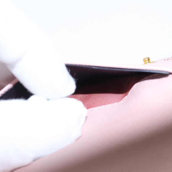 PRADA Key Case Safiano leather Pink Auth am7245