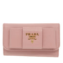 PRADA Key Case Safiano leather Pink Auth am7245-13