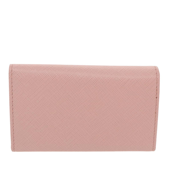 PRADA Key Case Safiano leather Pink Auth am7245