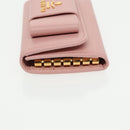 PRADA Key Case Safiano leather Pink Auth am7245-4