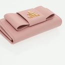 PRADA Key Case Safiano leather Pink Auth am7245-5