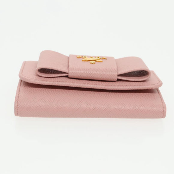 PRADA Key Case Safiano leather Pink Auth am7245
