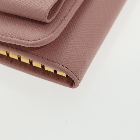 PRADA Key Case Safiano leather Pink Auth am7245