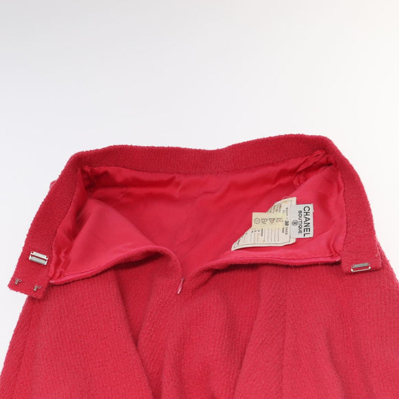 CHANEL Jacket & Skirt Setup Jacket Wool Pink Gold CC Auth am7246V