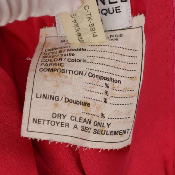 CHANEL Jacket & Skirt Setup Jacket Wool Pink Gold CC Auth am7246V