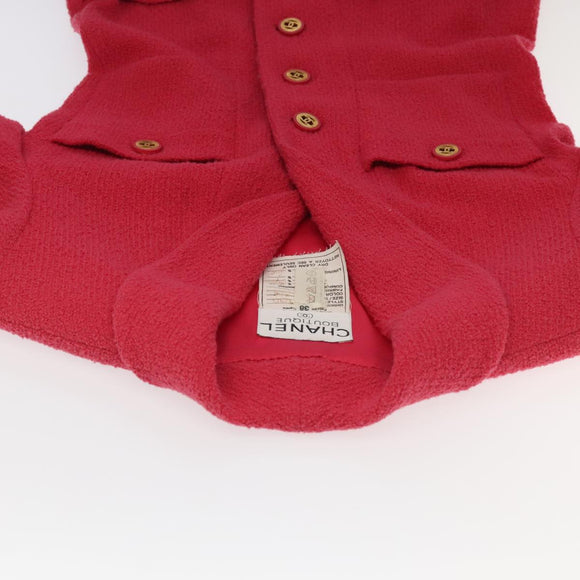 CHANEL Jacket & Skirt Setup Jacket Wool Pink Gold CC Auth am7246V