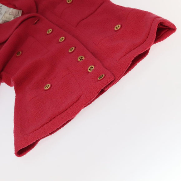 CHANEL Jacket & Skirt Setup Jacket Wool Pink Gold CC Auth am7246V