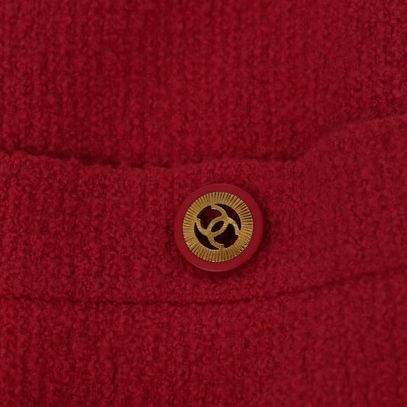 CHANEL Jacket & Skirt Setup Jacket Wool Pink Gold CC Auth am7246V