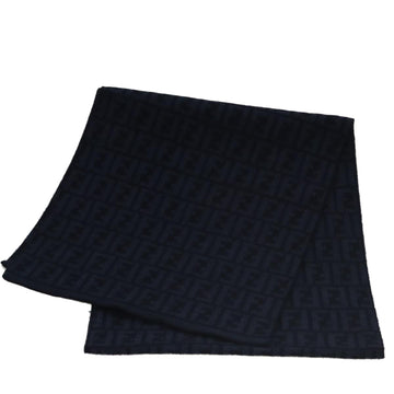 FENDI Zucca Canvas Scarf Wool Beige Auth am7263