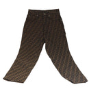 FENDI Zucca Canvas Pants XO Black Brown Auth am7264V-13