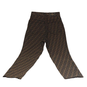 FENDI Zucca Canvas Pants XO Black Brown Auth am7264V - 0