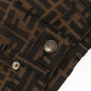 FENDI Zucca Canvas Pants XO Black Brown Auth am7264V-7