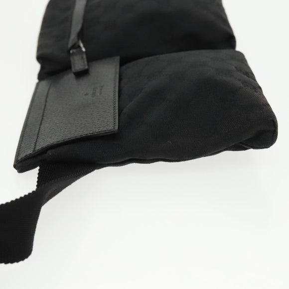 GUCCI GG Canvas Waist Bag Beige Silver 28566 Auth am7266