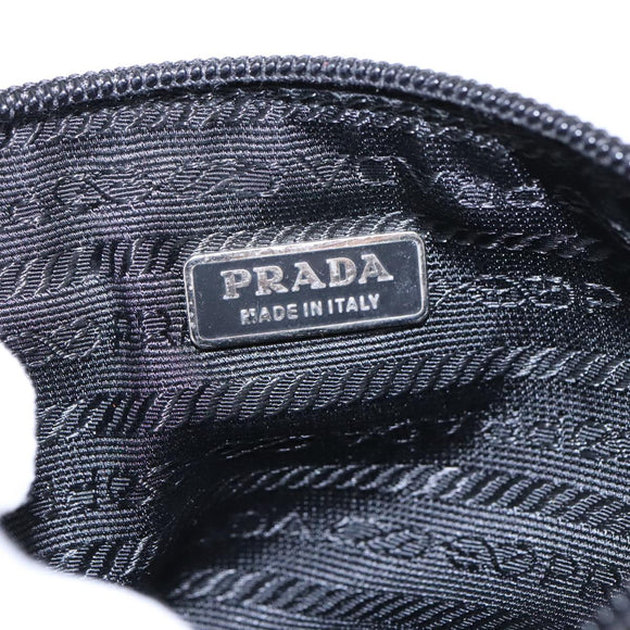 PRADA Pouch Nylon Black Silver Auth am7271