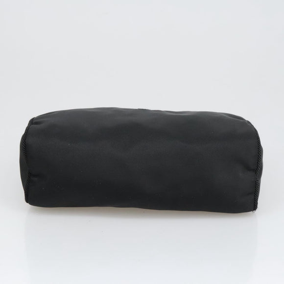 PRADA Pouch Nylon Black Silver Auth am7271