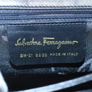 Salvatore Ferragamo Shoulder Bag Leather Black Gold Auth am7272-12