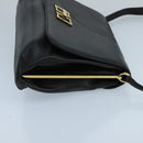 Salvatore Ferragamo Shoulder Bag Leather Black Gold Auth am7272-4