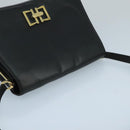 Salvatore Ferragamo Shoulder Bag Leather Black Gold Auth am7272-6