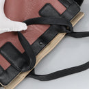 Chloe Alison Tote Bag Leather Pink Black Gold Auth am7274-6