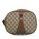 GUCCI GG Supreme Web Sherry Line Clutch Bag PVC Beige Gold 89 01 034 Auth am7287-13