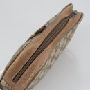 GUCCI GG Supreme Web Sherry Line Clutch Bag PVC Beige Gold 89 01 034 Auth am7287-6