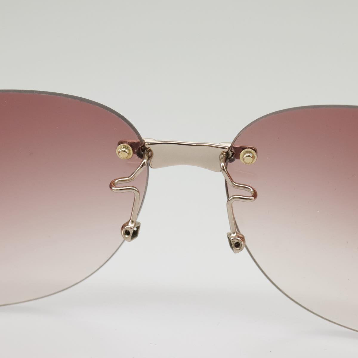 FENDI Sunglasses Plastic Pink Silver Auth am7300