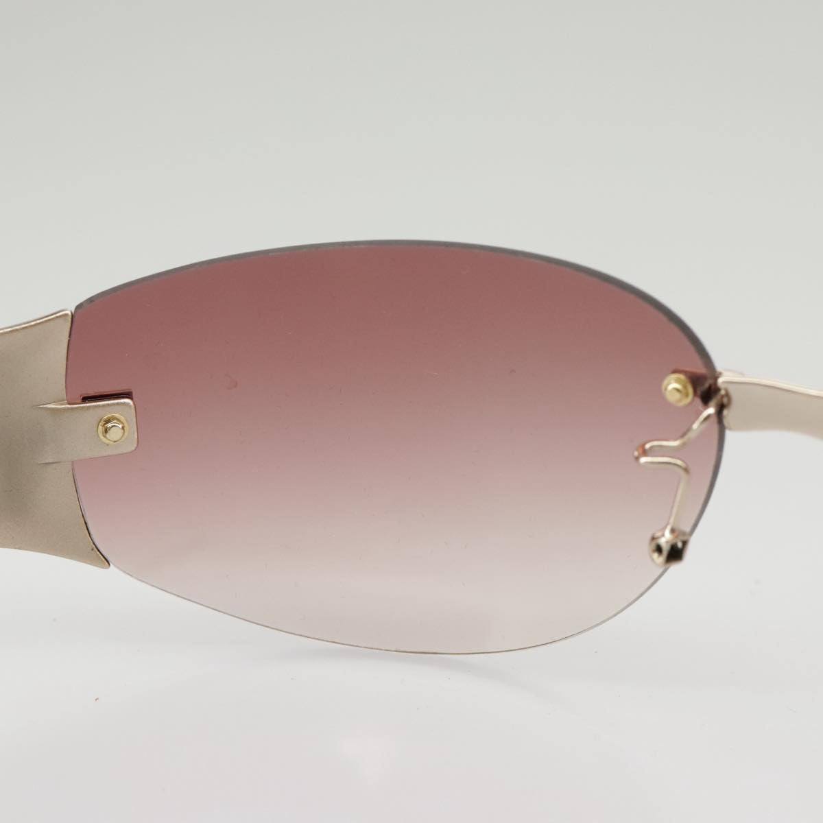 FENDI Sunglasses Plastic Pink Silver Auth am7300