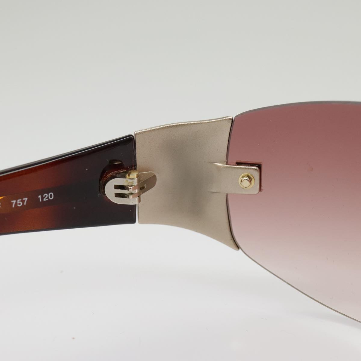 FENDI Sunglasses Plastic Pink Silver Auth am7300