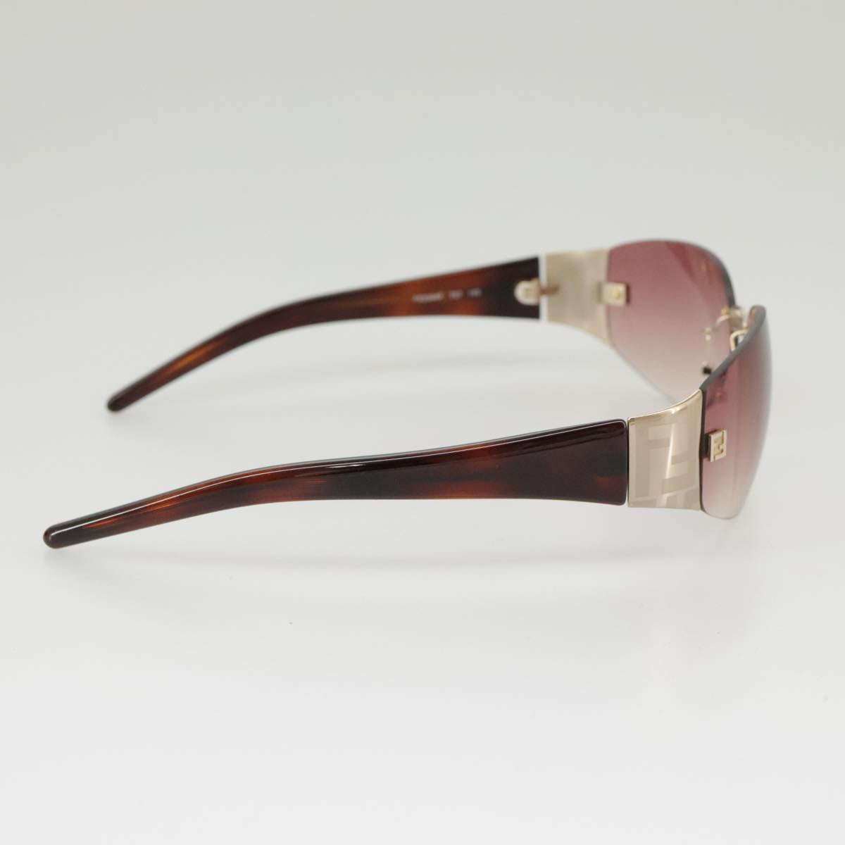 FENDI Sunglasses Plastic Pink Silver Auth am7300