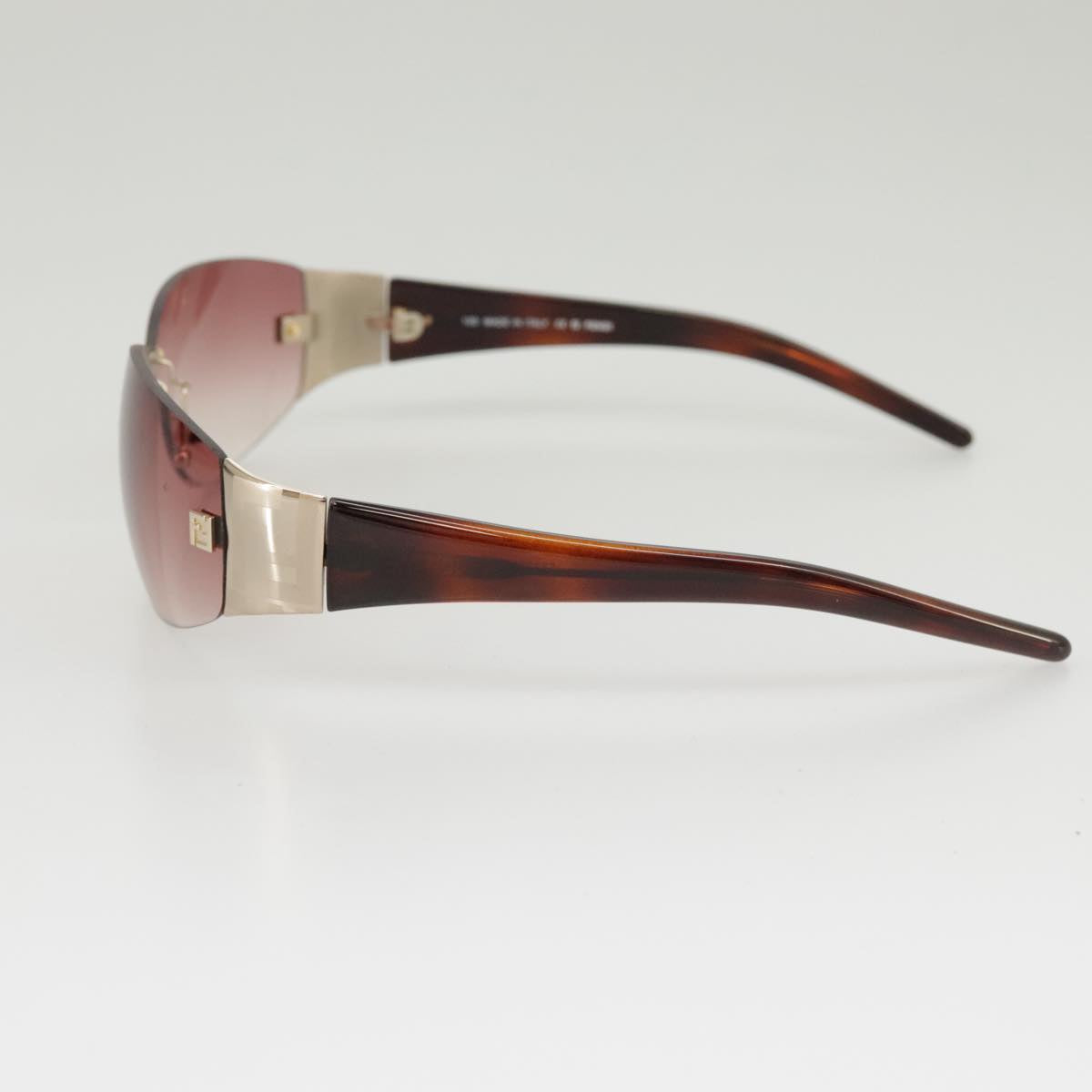 FENDI Sunglasses Plastic Pink Silver Auth am7300