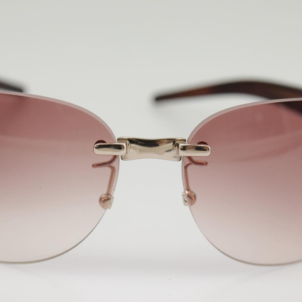 FENDI Sunglasses Plastic Pink Silver Auth am7300