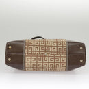 GIVENCHY Tote Bag Canvas Brown Gold Auth am7305-6