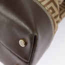 GIVENCHY Tote Bag Canvas Brown Gold Auth am7305-16