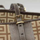 GIVENCHY Tote Bag Canvas Brown Gold Auth am7305-18