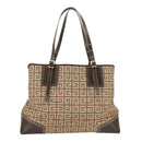 GIVENCHY Tote Bag Canvas Brown Gold Auth am7305-13