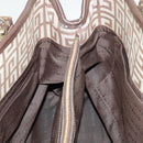 GIVENCHY Tote Bag Canvas Brown Gold Auth am7305-21