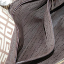 GIVENCHY Tote Bag Canvas Brown Gold Auth am7305-23