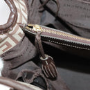 GIVENCHY Tote Bag Canvas Brown Gold Auth am7305-24