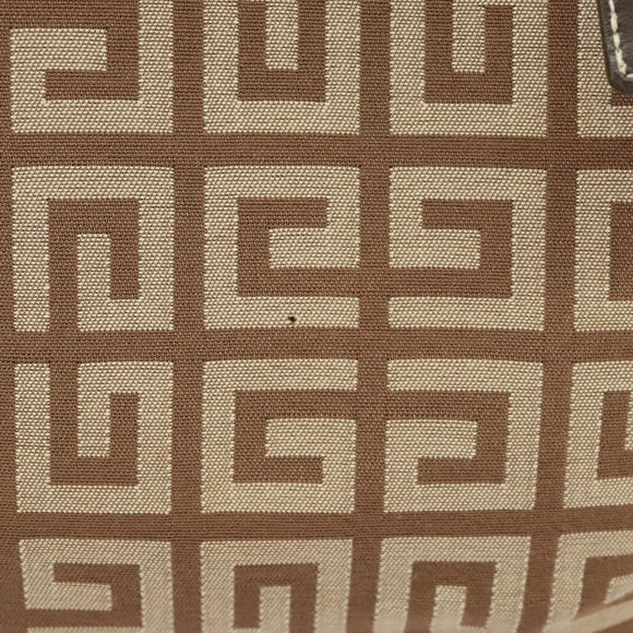 GIVENCHY Tote Bag Canvas Brown Gold Auth am7305