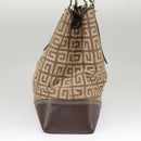 GIVENCHY Tote Bag Canvas Brown Gold Auth am7305-5