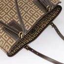 GIVENCHY Tote Bag Canvas Brown Gold Auth am7305-7