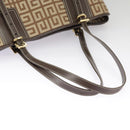 GIVENCHY Tote Bag Canvas Brown Gold Auth am7305-8