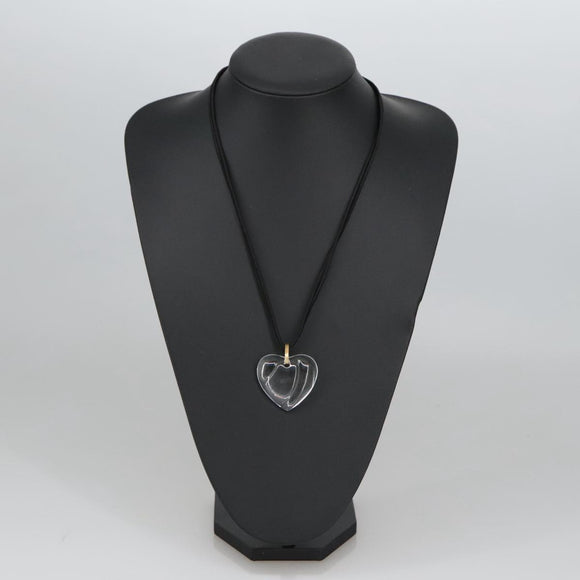 Baccarat Necklace Crystal Gzass Clear Black Gold Auth am7307