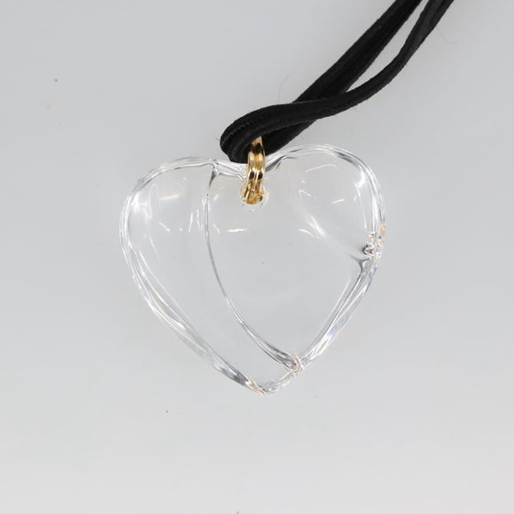 Baccarat Necklace Crystal Gzass Clear Black Gold Auth am7307