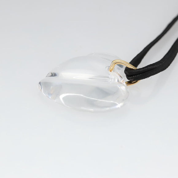 Baccarat Necklace Crystal Gzass Clear Black Gold Auth am7307