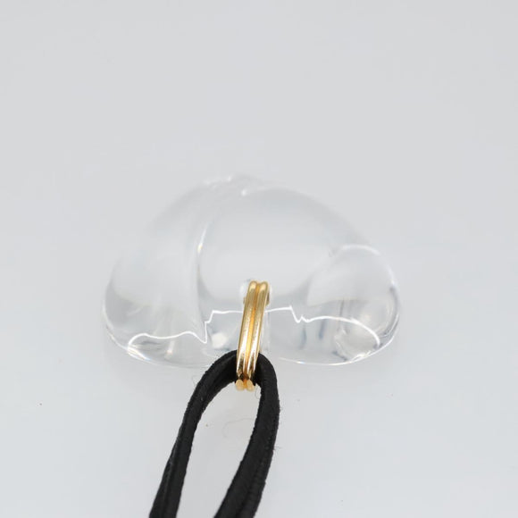 Baccarat Necklace Crystal Gzass Clear Black Gold Auth am7307